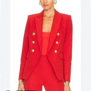 NWT Veronica Beard Women's Red blazer with gold buttons 2